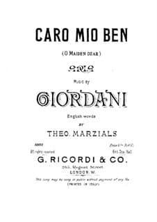 Caro Mio Ben from Tommaso Giordani